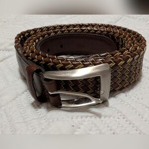 Torino Mens Leather Braided Belt Size 40